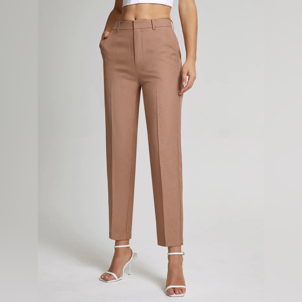 High Waisted Cropped Skinny Straight Leg Trousers with tags